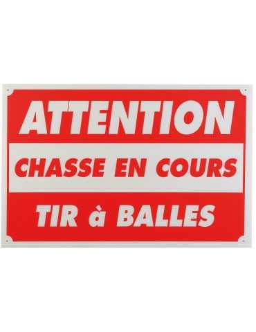 Panneau attention chasse en cours tir à balles 60x80cm polypropylène