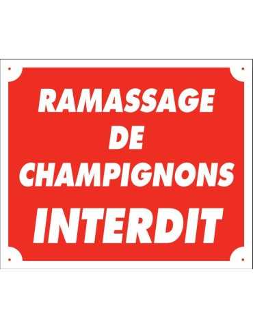 Panneau ramassage de champignons interdit en polypropylène - Natusport