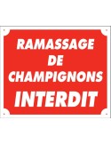 Panneau ramassage de champignons interdit en polypropylène - Natusport