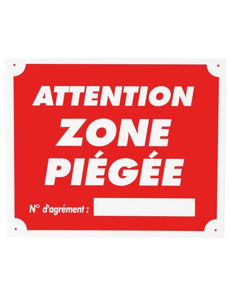 Panneau attention zone piégée en polypropylène Januel - Natusport