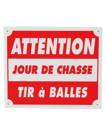 Panneau attention jour de chasse tir à balles polypropylène Natusport