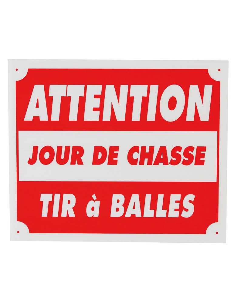 Panneau attention jour de chasse tir à balles polypropylène Natusport