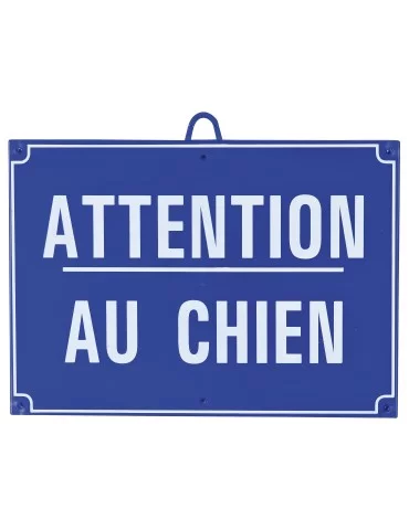 Panneau attention au chien 28x20cm bleu Januel - Natusport