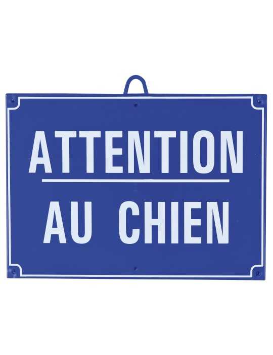 Panneau attention au chien 28x20cm bleu Januel - Natusport