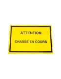 Panneau attention chasse en cours jaune Januel - Natusport
