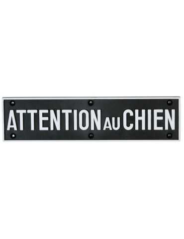 Panneau attention au chien 24x6cm noir Januel - Natusport