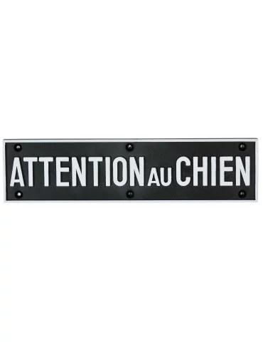 Panneau attention au chien 24x6cm noir Januel - Natusport