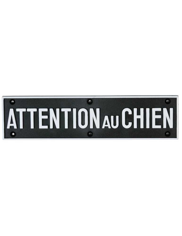 Panneau attention au chien 24x6cm noir Januel - Natusport