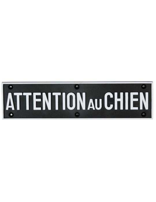 Panneau attention au chien 24x6cm noir Januel - Natusport