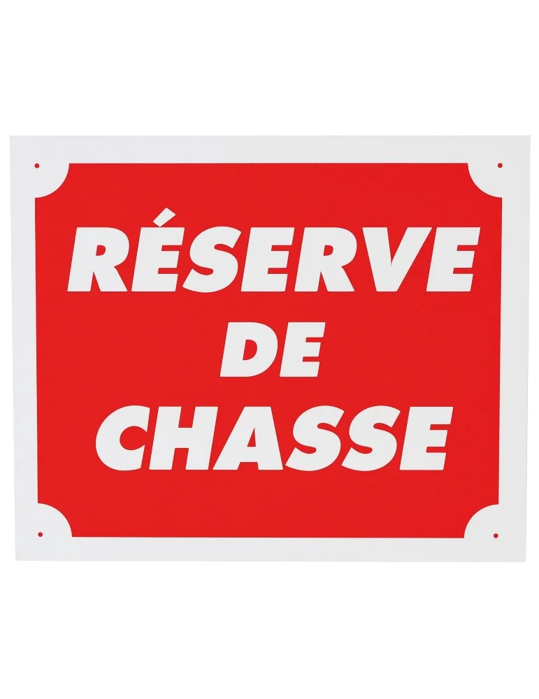 Panneau réserve de chasse rouge en aluminium Januel - Natusport