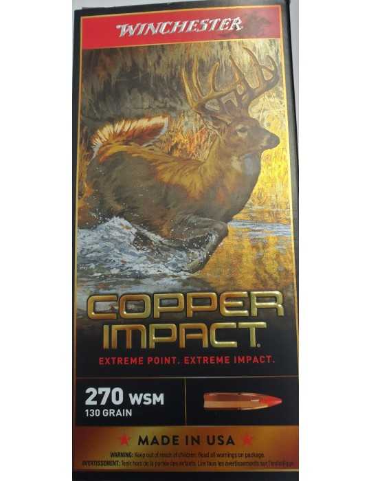 Winchester .270WSM Copper Impact 130gr sans plomb - Natusport