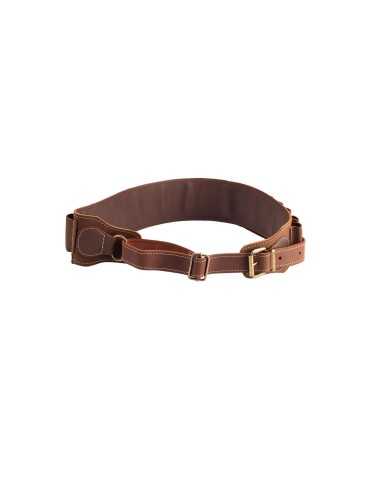 Cartouchière pour fusil croûte de cuir gras finition vieillie Januel 2