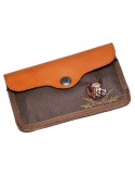 Pochette à balle en toile et cuir vachette 10 tubes brodée sanglier