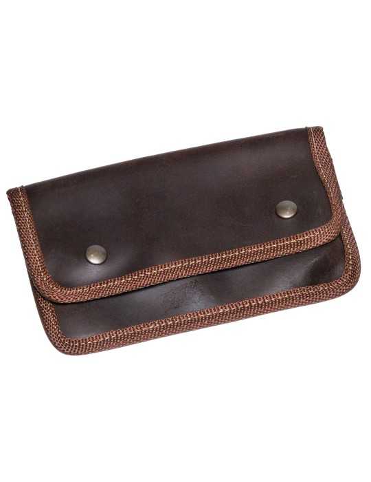Pochette à balle en croute grasse vieillie 10 tubes Januel - Natusport
