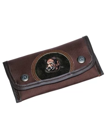 Pochette à balle en toile 10 tubes Januel broderie sanglier Natusport