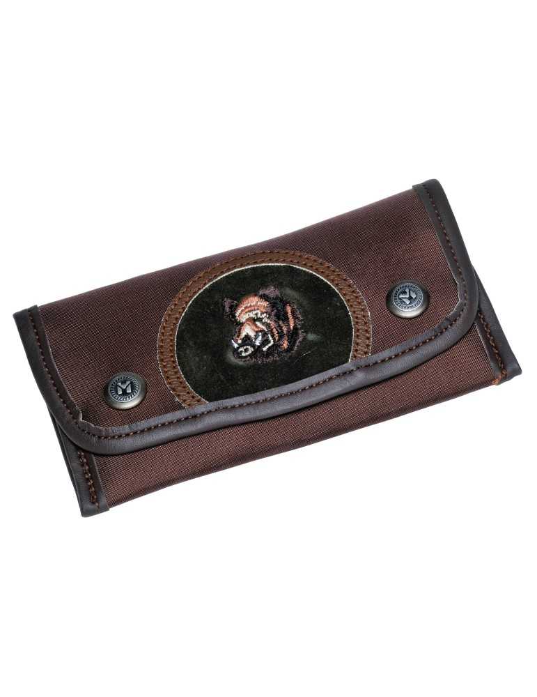 Pochette à balle en toile 10 tubes Januel broderie sanglier Natusport