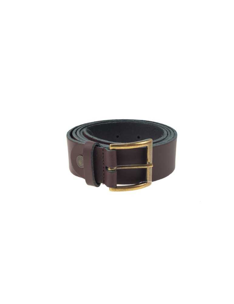 Ceinture en cuir Januel avec écusson sanglier marron - Natusport