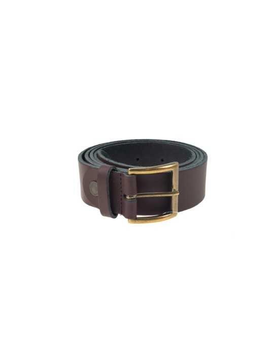 Ceinture en cuir Januel avec écusson sanglier marron - Natusport