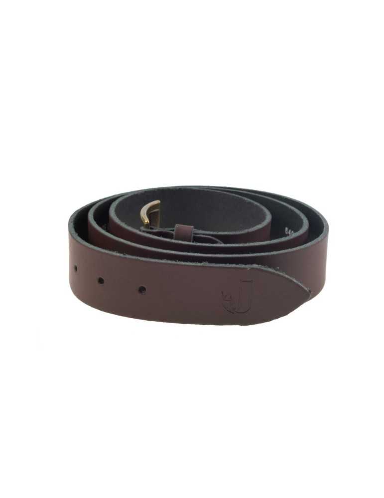 Ceinture en cuir Januel avec écusson sanglier marron - Natusport