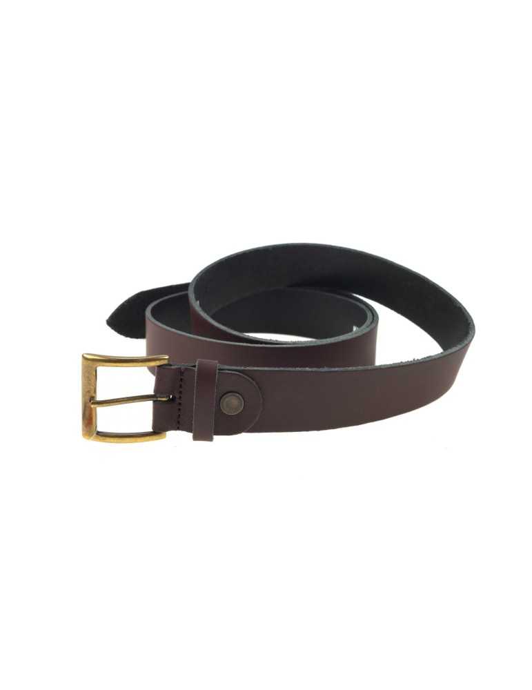 Ceinture en cuir Januel avec écusson sanglier marron - Natusport