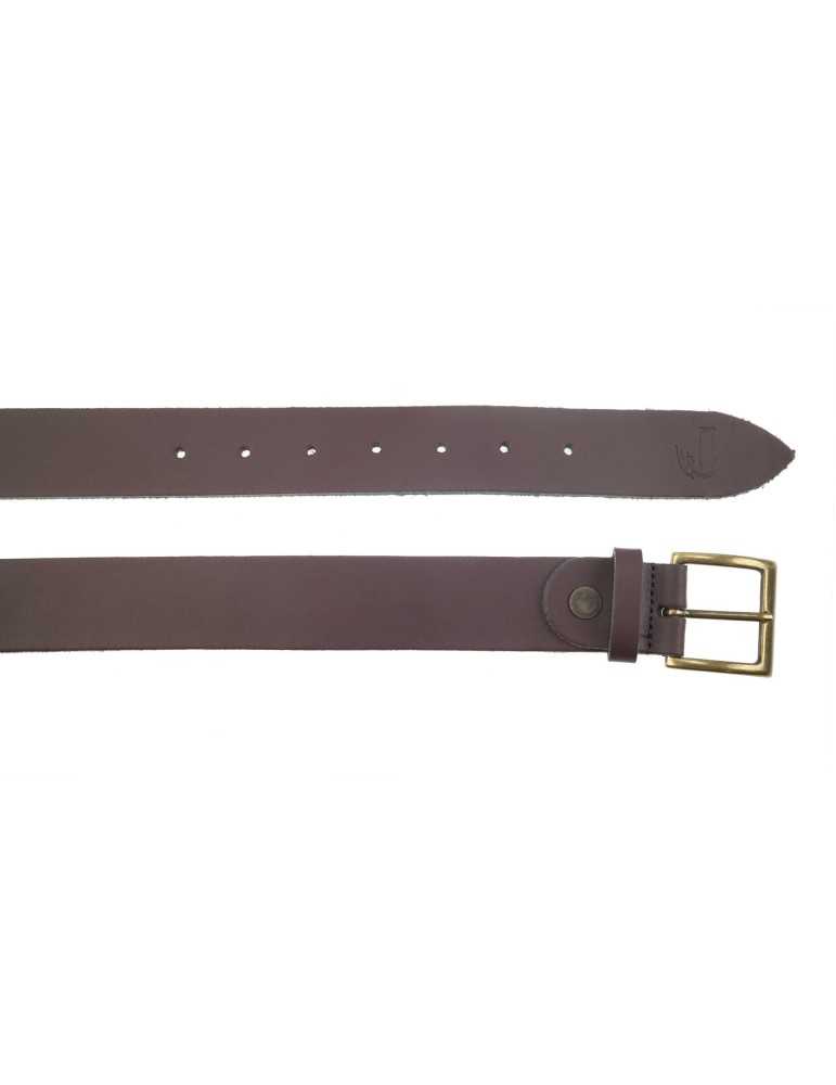 Ceinture en cuir Januel avec écusson sanglier marron - Natusport