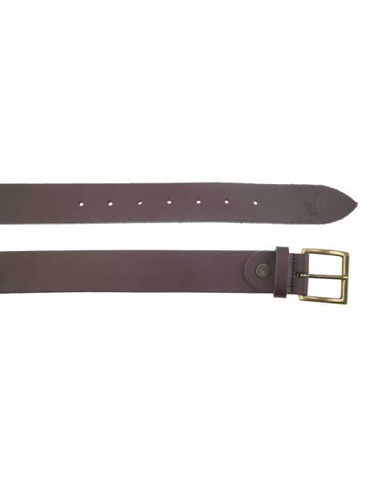 Ceinture en cuir Januel avec écusson sanglier marron - Natusport