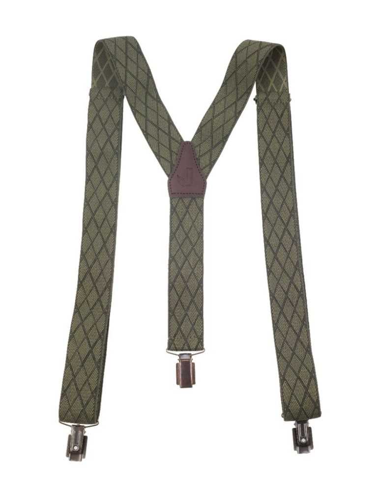 Bretelles 3 pinces Januel vert quadrillé - Natusport