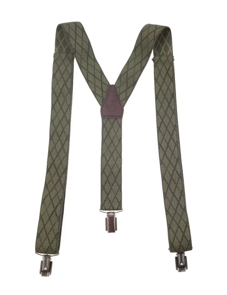 Bretelles 3 pinces Januel vert quadrillé - Natusport