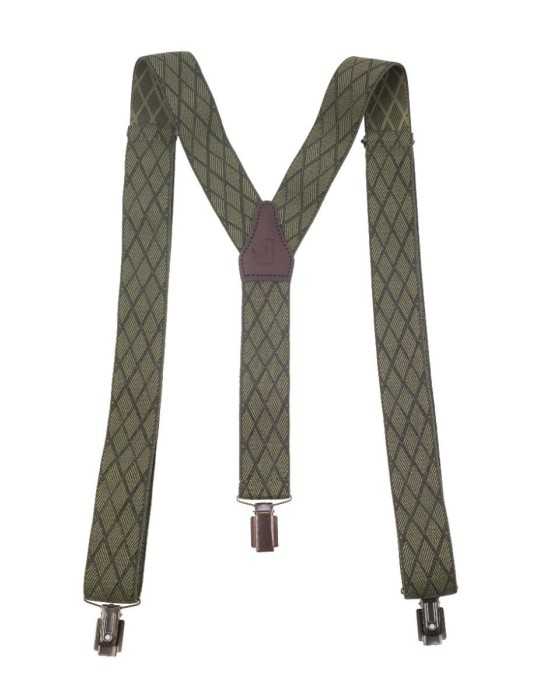 Bretelles 3 pinces Januel vert quadrillé - Natusport