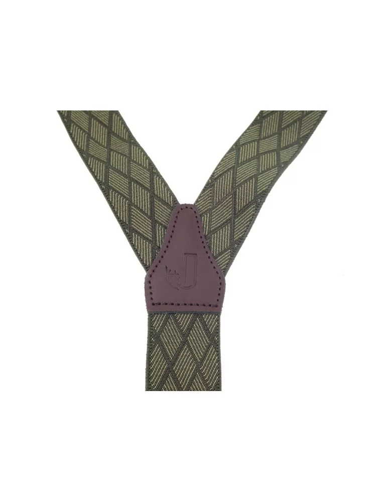 Bretelles 3 pinces Januel vert quadrillé - Natusport