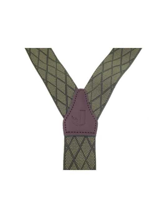 Bretelles 3 pinces Januel vert quadrillé - Natusport