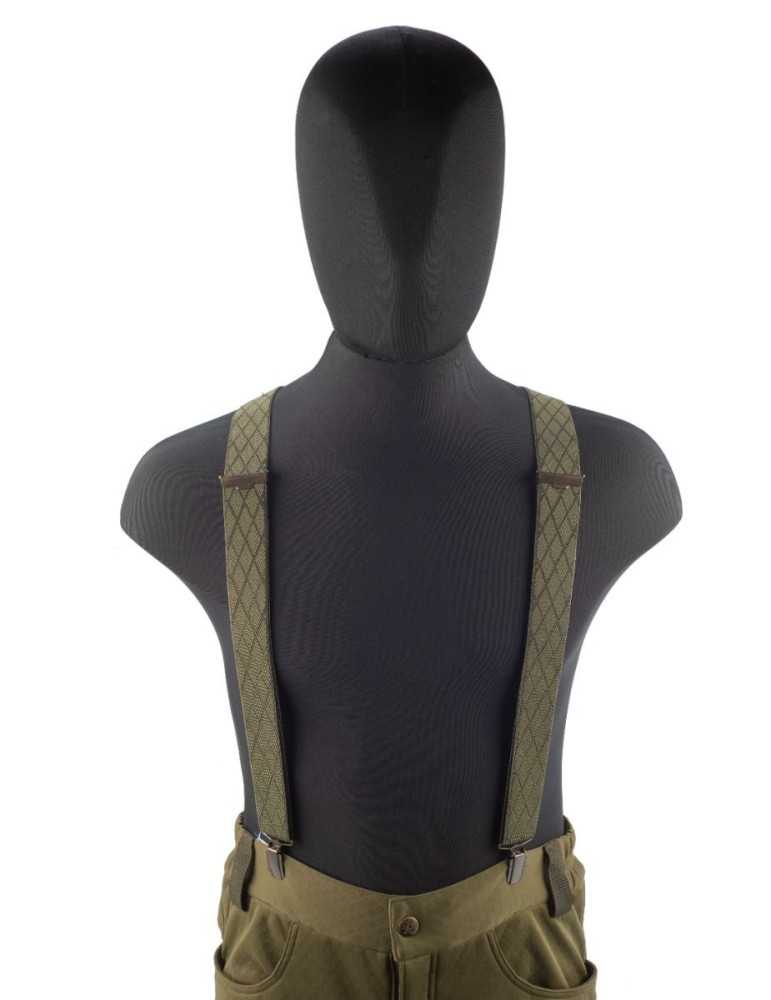 Bretelles 3 pinces Januel vert quadrillé - Natusport