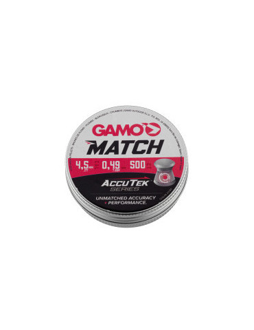 Plombs Gamo Match Accutek 500 4.5mm précision et tir sportif x500 pièces -Natusport