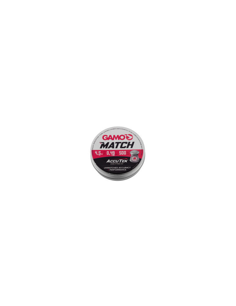 Plombs Gamo Match Accutek 500 4.5mm précision et tir sportif x500 pièces -Natusport