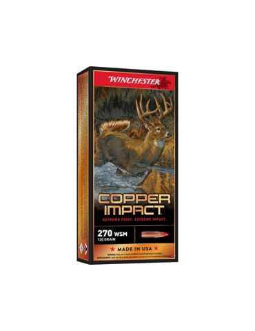 Winchester Extreme-Point Copper Impact 270WSM 130 grains sans plomb