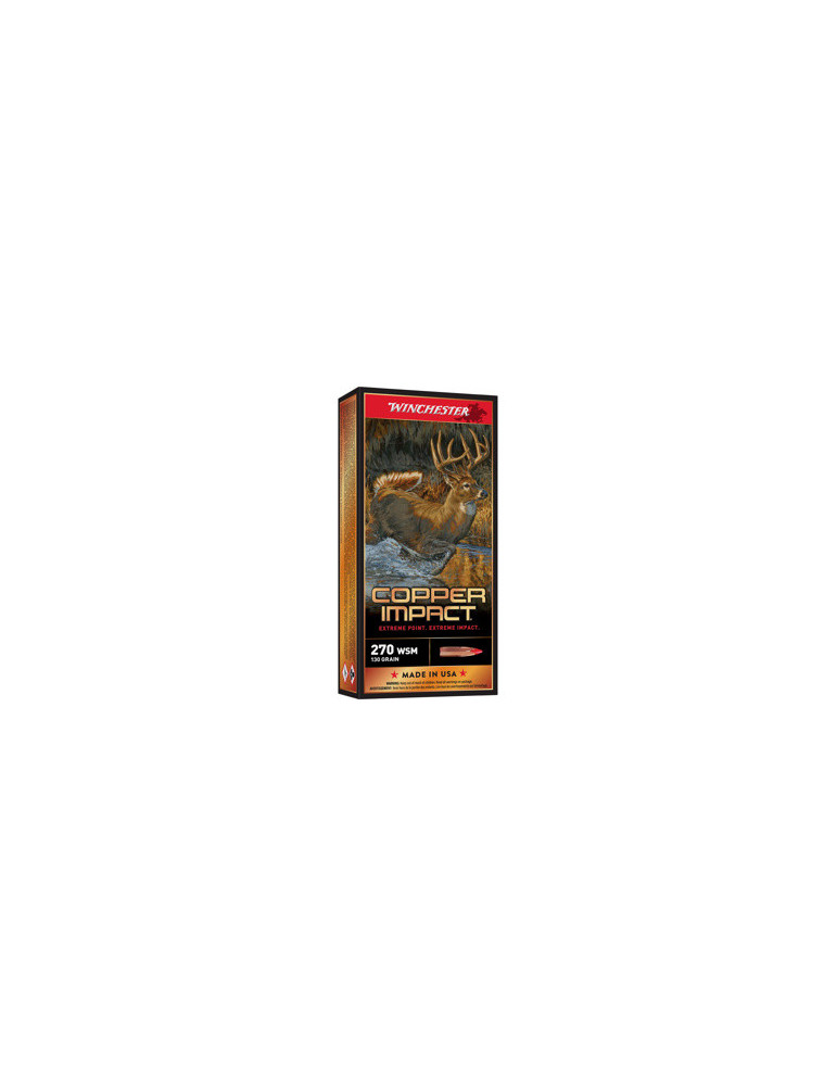 Winchester Extreme-Point Copper Impact 270WSM 130 grains sans plomb