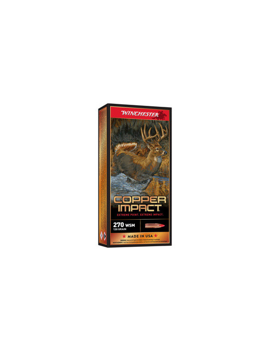 Winchester Extreme-Point Copper Impact 270WSM 130 grains sans plomb