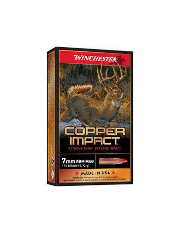 Winchester Extreme-Point Cooper Impact 7mm Rem Mag 150 grains sans plomb