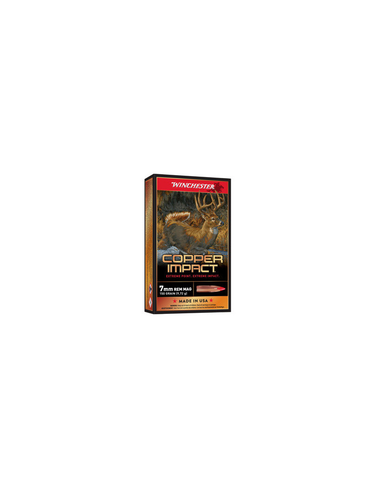 Winchester Extreme-Point Cooper Impact 7mm Rem Mag 150 grains sans plomb