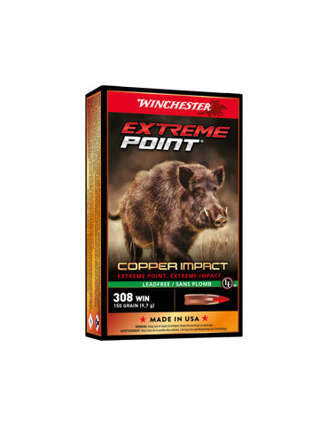 Winchester Extrême-Point. Cooper Impact 308 WIN.150 grains sans plomb