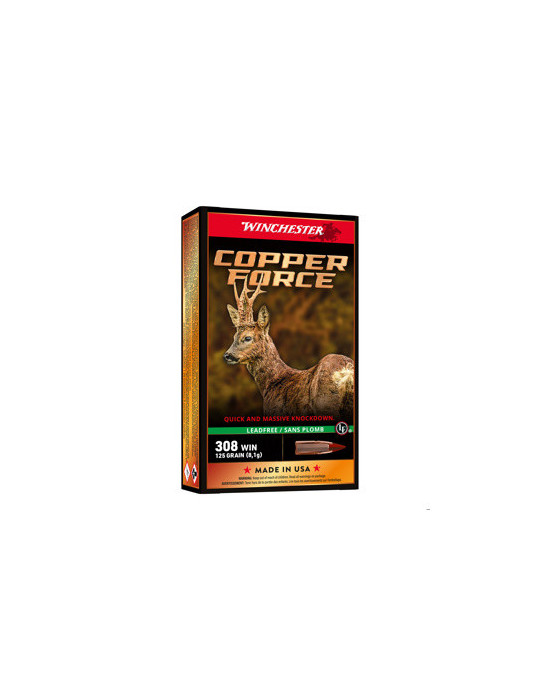 Winchester Copper Force 308 Win 125 grains sans plomb