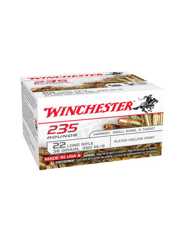 Winchester 22 LR Super-X 36 grains LHP Copper Plated