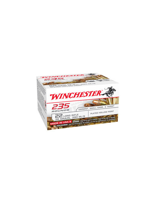 Winchester 22 LR Super-X 36 grains LHP Copper Plated