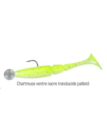 Leurre Souple Powerline SKS 6" 10g Chartreuse/Nacré