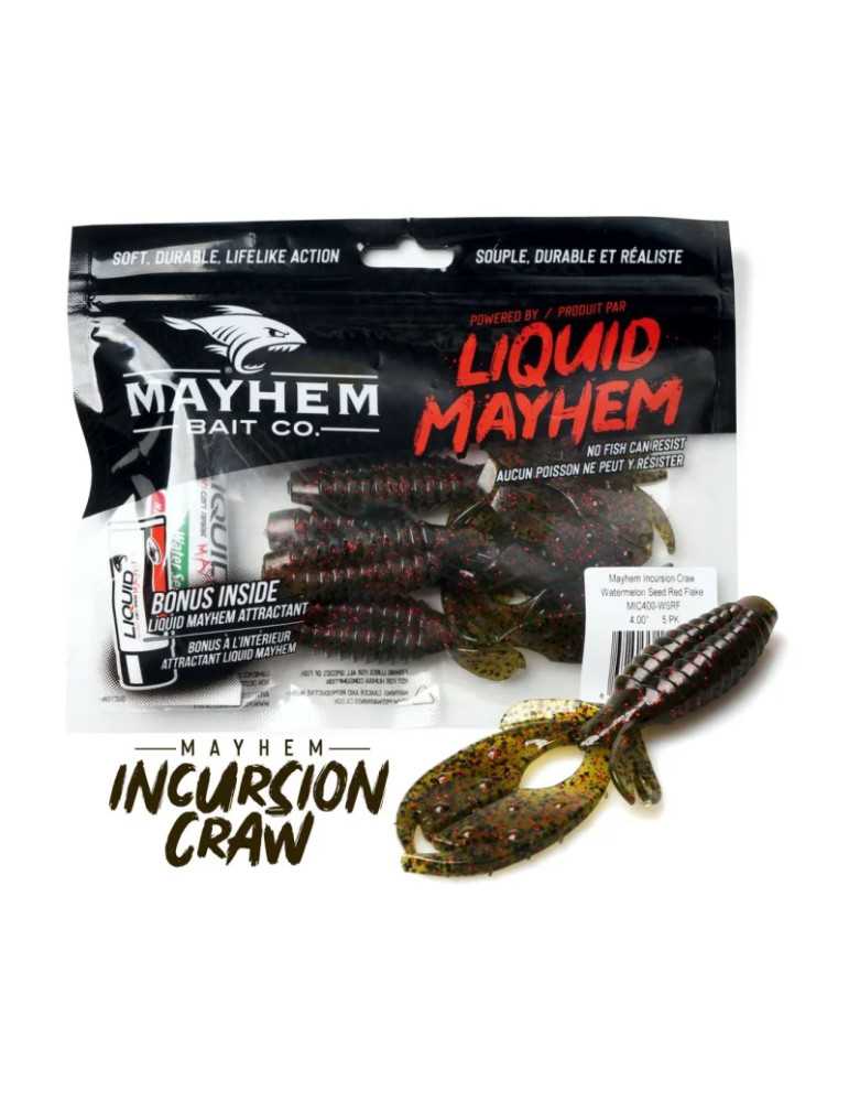 Leurre Souple Mayhem Incursion Craw Watermelon