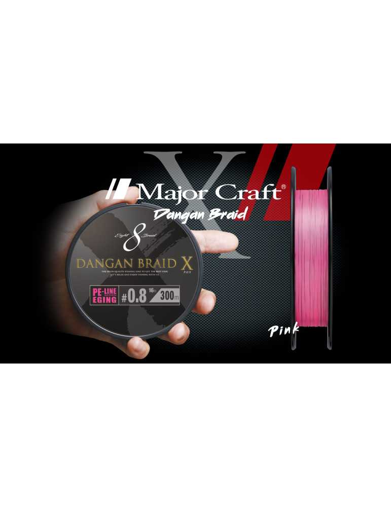 Fil Tressé Major Craft Dangan Braid X8 PE 0,8 Pink 150 m – natusport