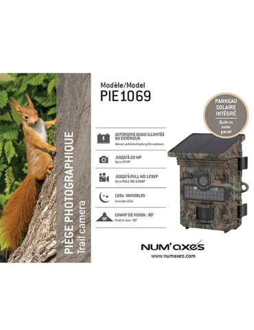 Piège photographique – Caméra de chasse PIE1069 avec panneau solaire intégré 2