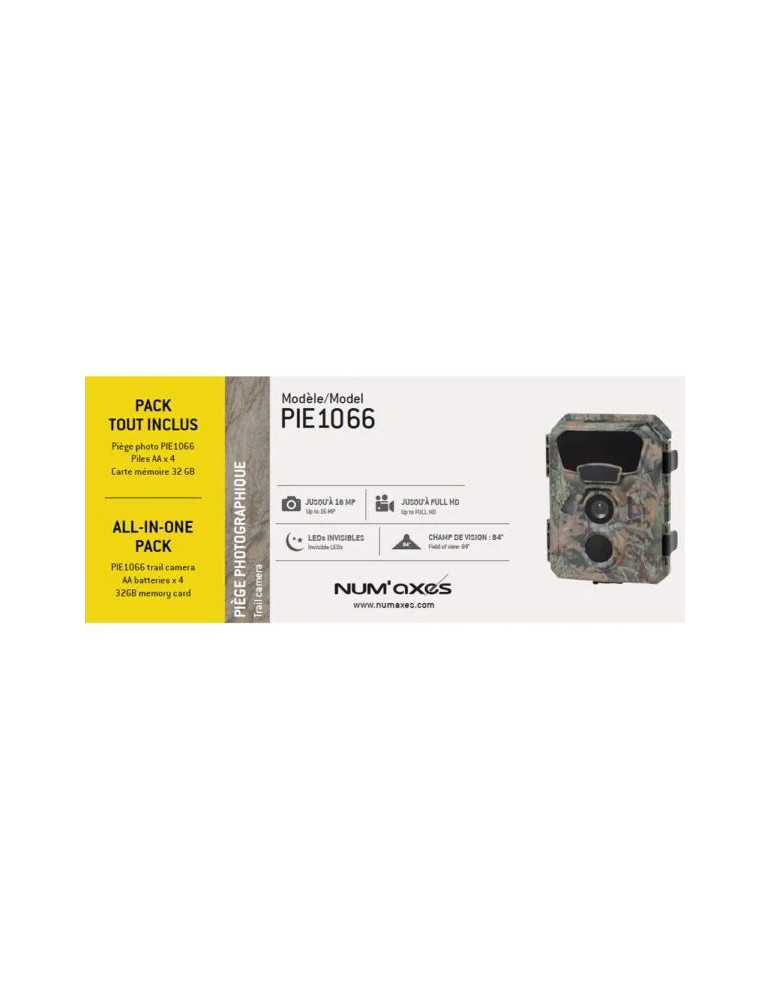 PACK 1 x PIE1066 1 piège photographique PIE1066 + 4 piles AA + 1 carte mémoire 32 GB