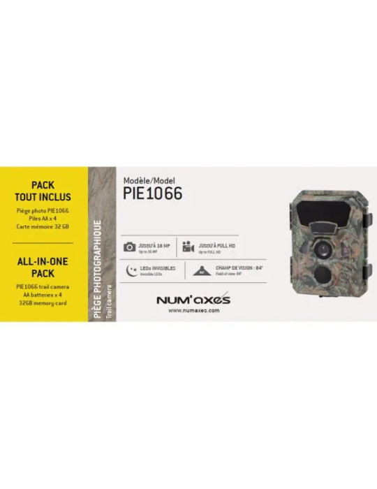 PACK 1 x PIE1066 1 piège photographique PIE1066 + 4 piles AA + 1 carte mémoire 32 GB
