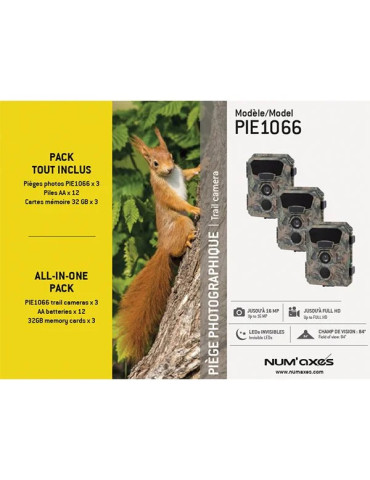 PACK 3 x PIE1066 3 piège photographique PIE1066 + 12 piles AA + 3 cartes mémoire 32 GB 2